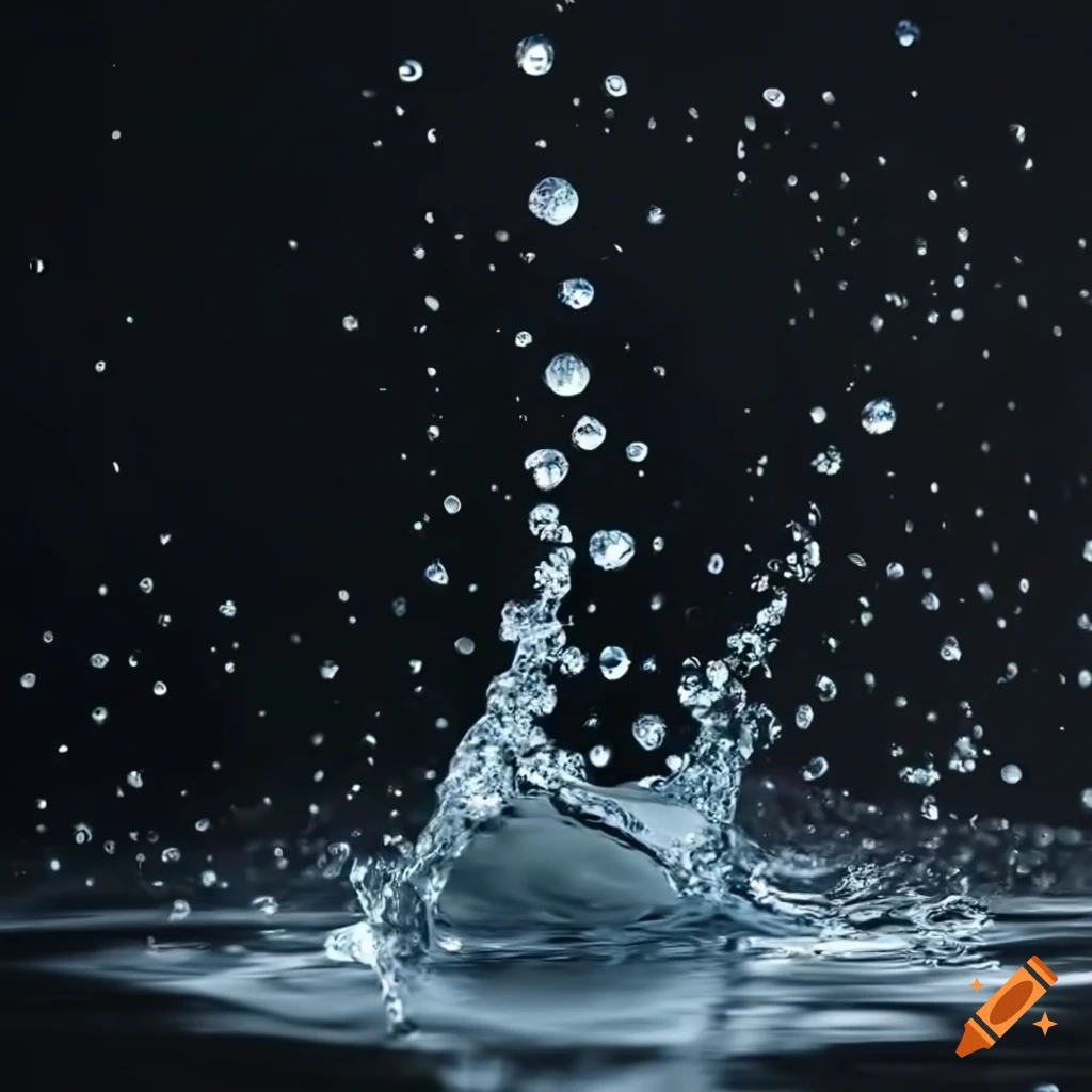 black background with a dramatic water splash
