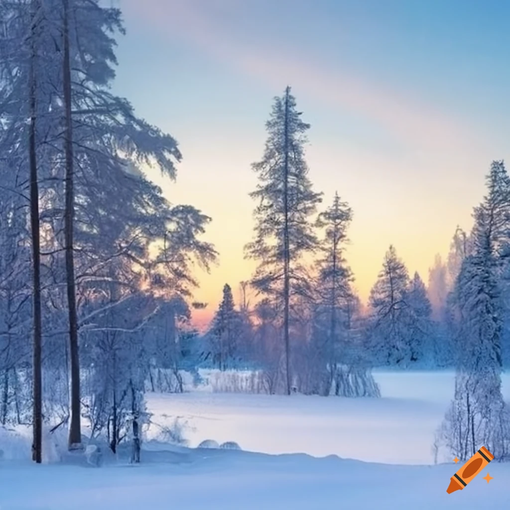 scenic view of Finnish winter landscape