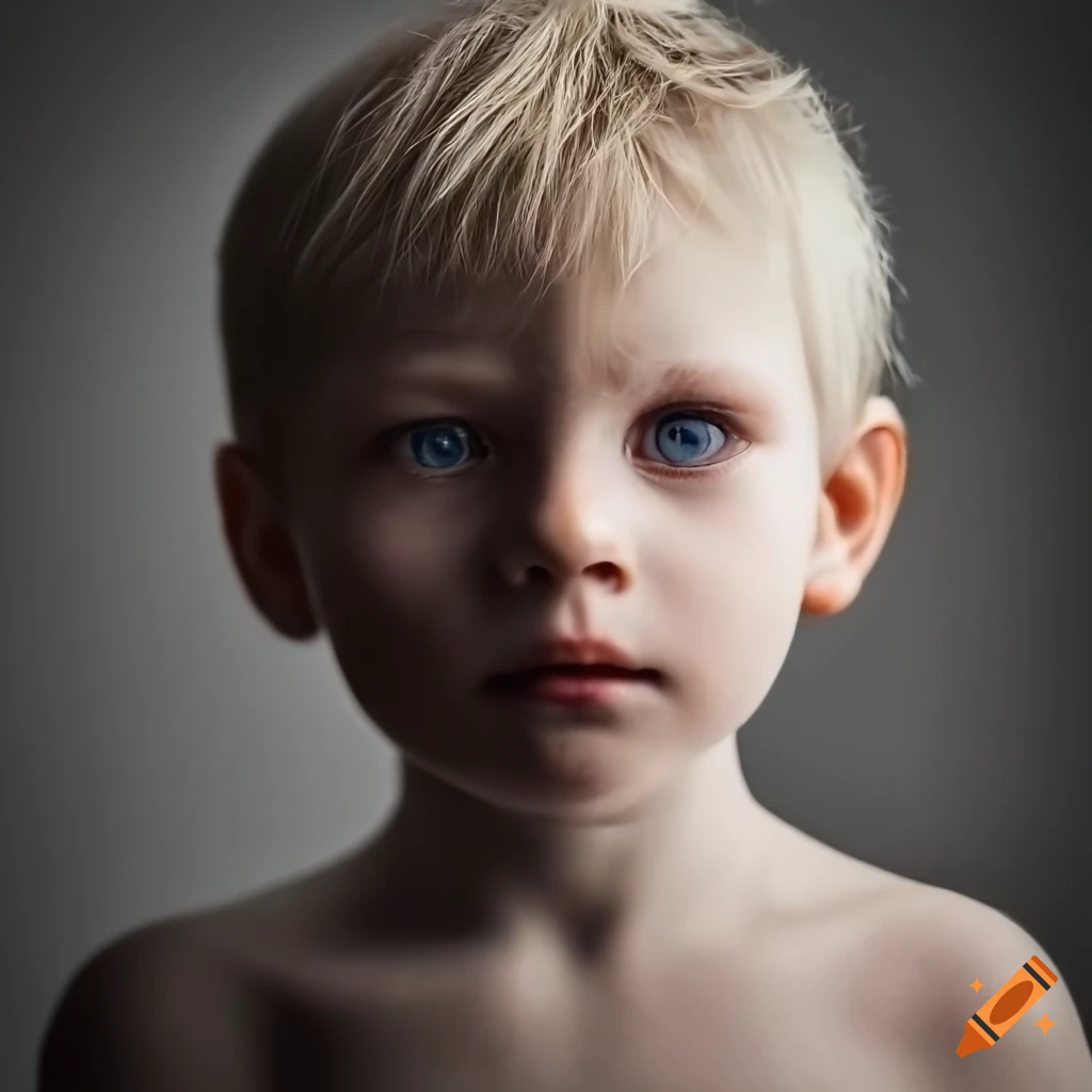 Hyperrealistic portrait of a cute seven year old boy on Craiyon