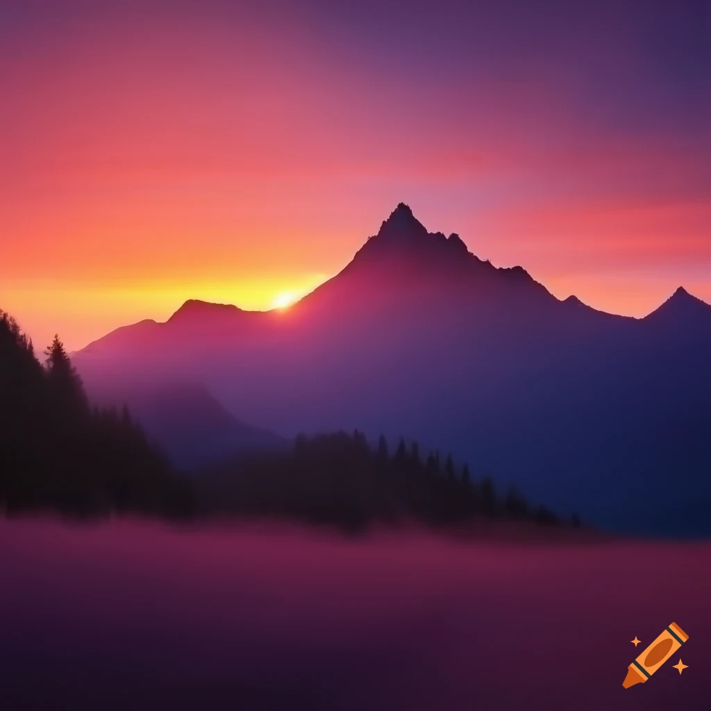 Sunset over the mountains