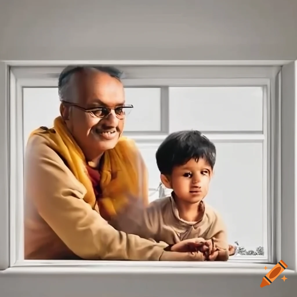 Diwali Celebration viewed through a white UPVC Window