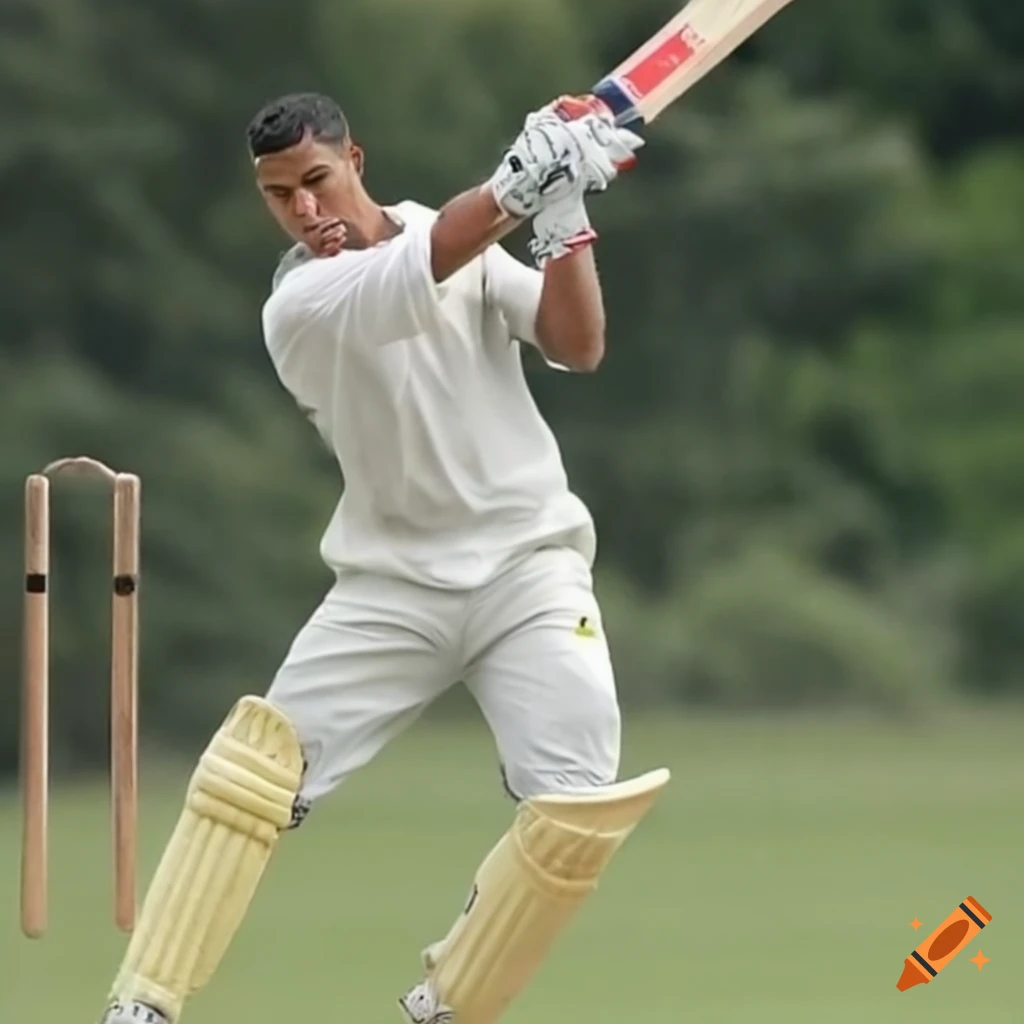 Ronaldo Playing Cricket On Craiyon