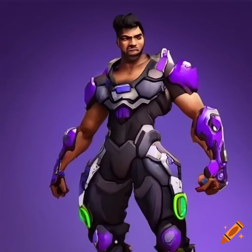 handsome Indian man in high-tech armor