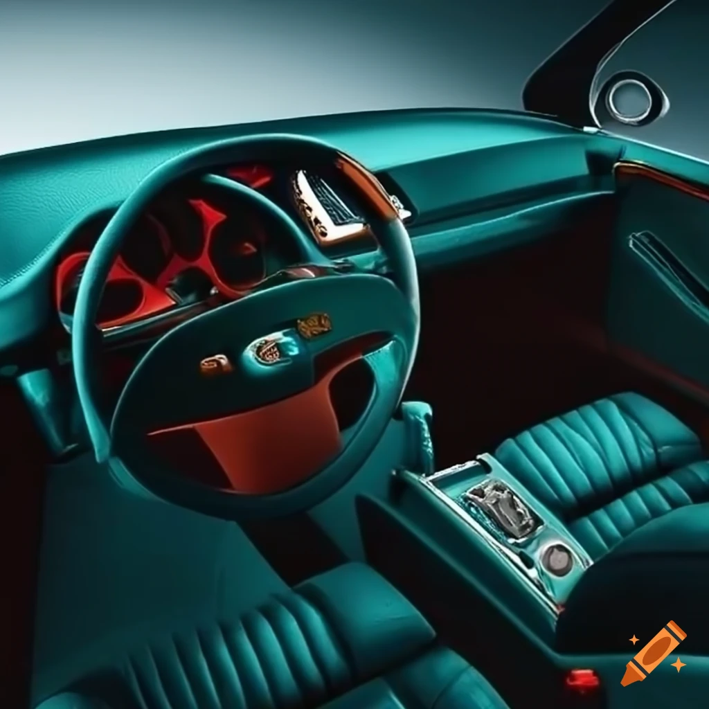 Car interiors with recycled plastic materials in green and beige tones
