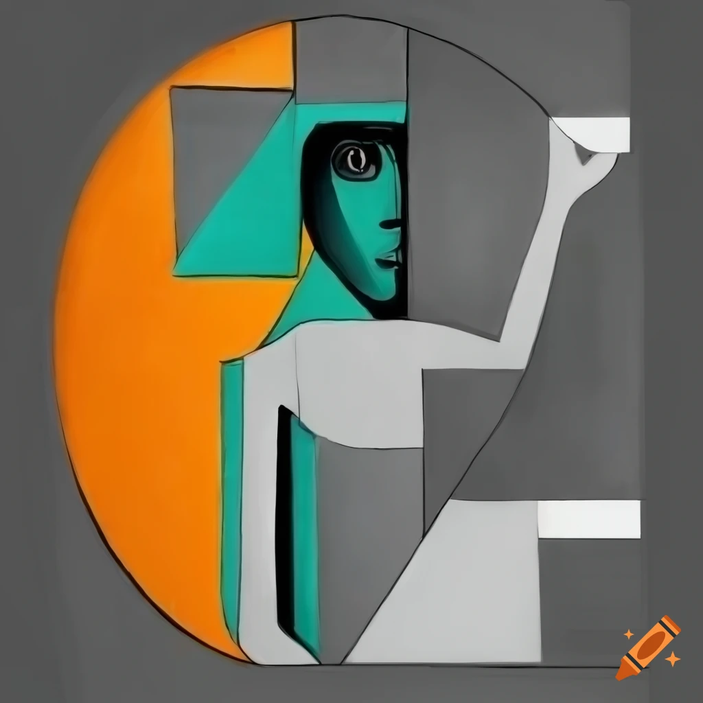 Black and white surrealistic expressionist cubist artwork