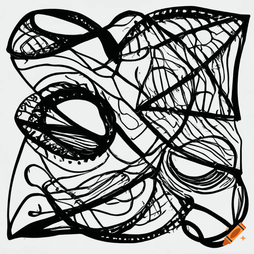 minimalist doodle art on white background