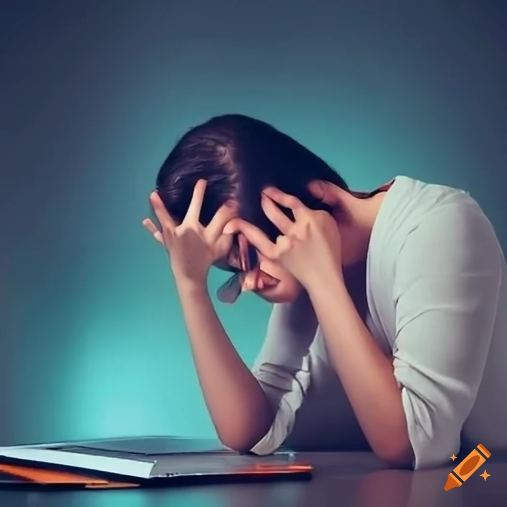 Man Sitting On Chair With Head Down And Hands Covering Face In Front 