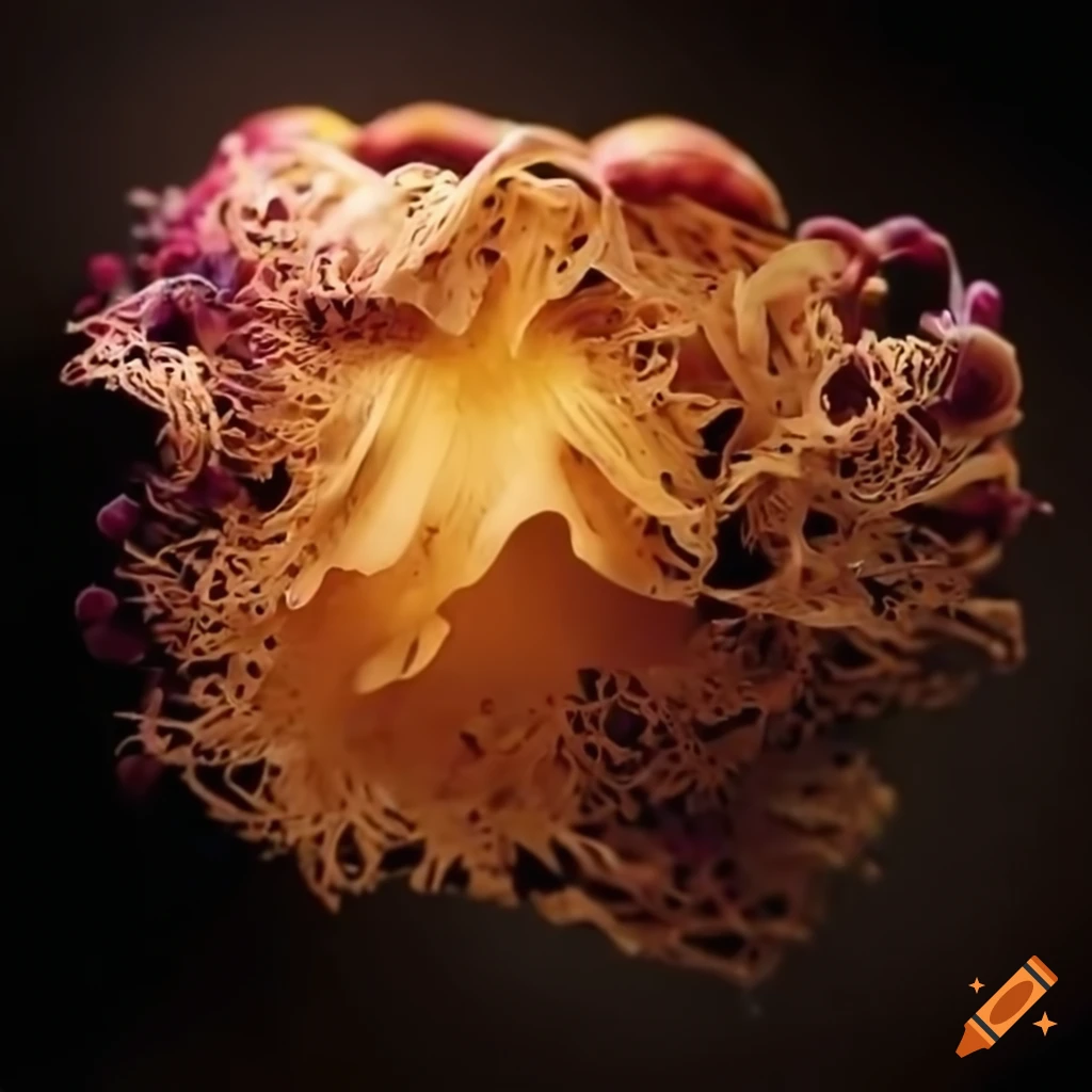 close-up of a mycelium network flower