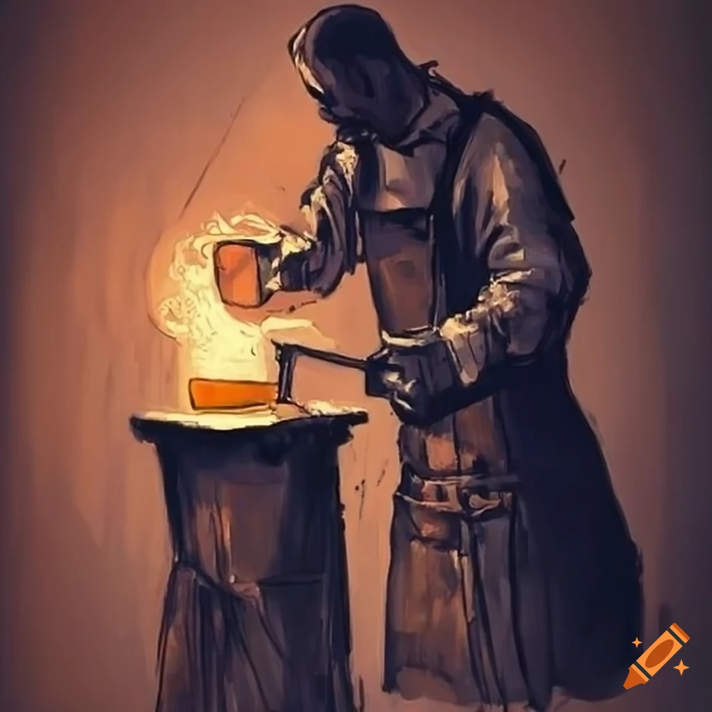 blacksmith enjoying a drink
