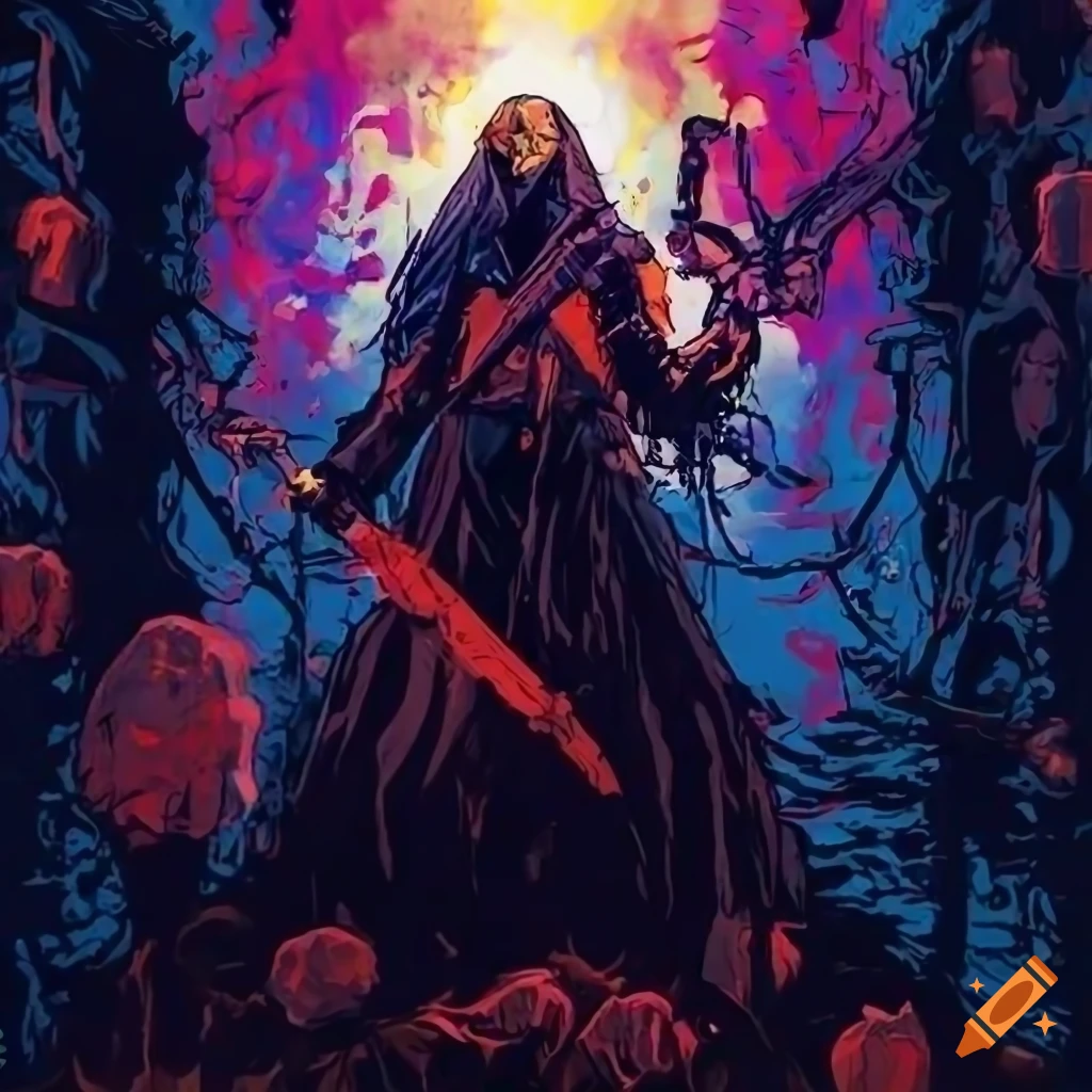 death metal album art with berserk influence