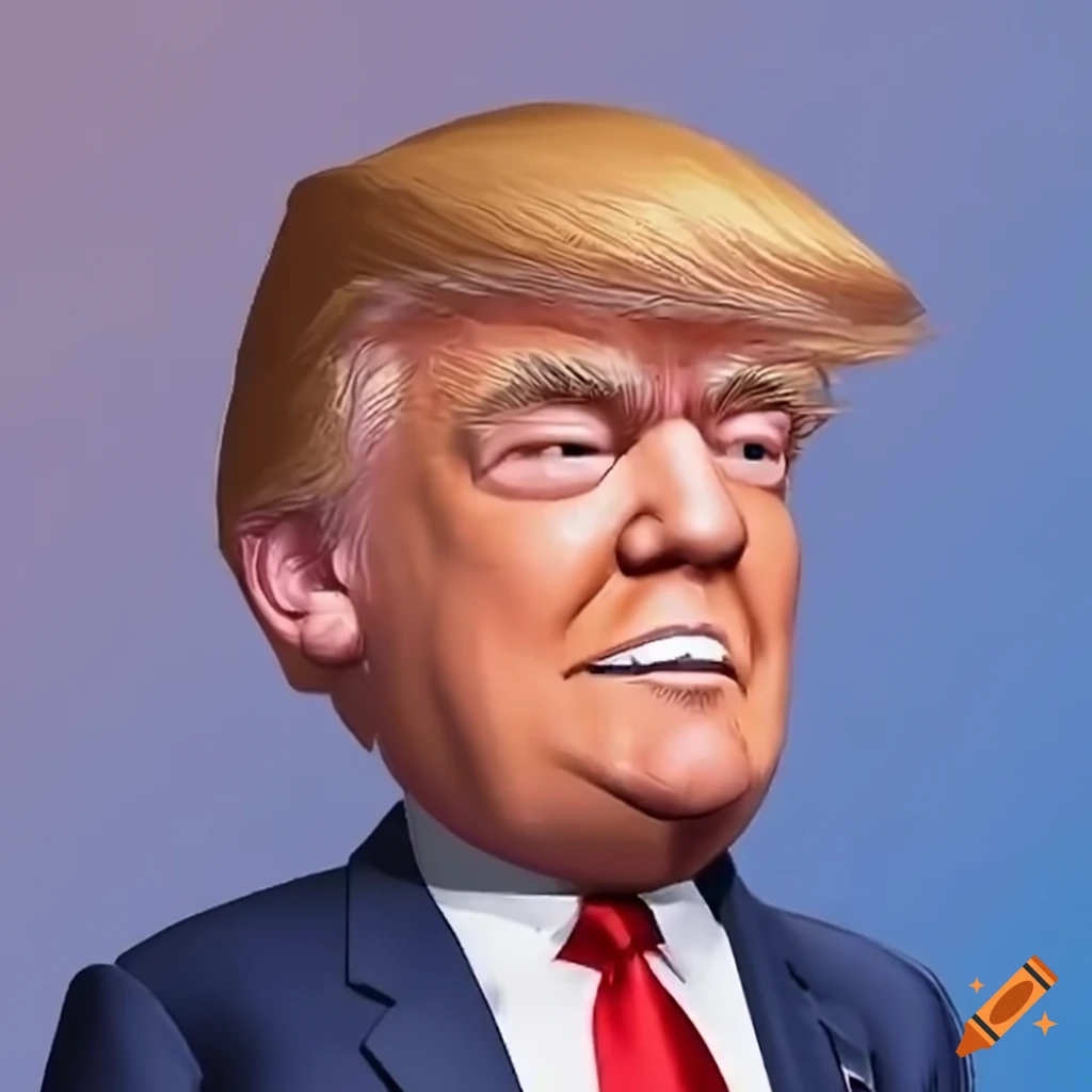 Satirical depiction of donald trump as a ps1 game character