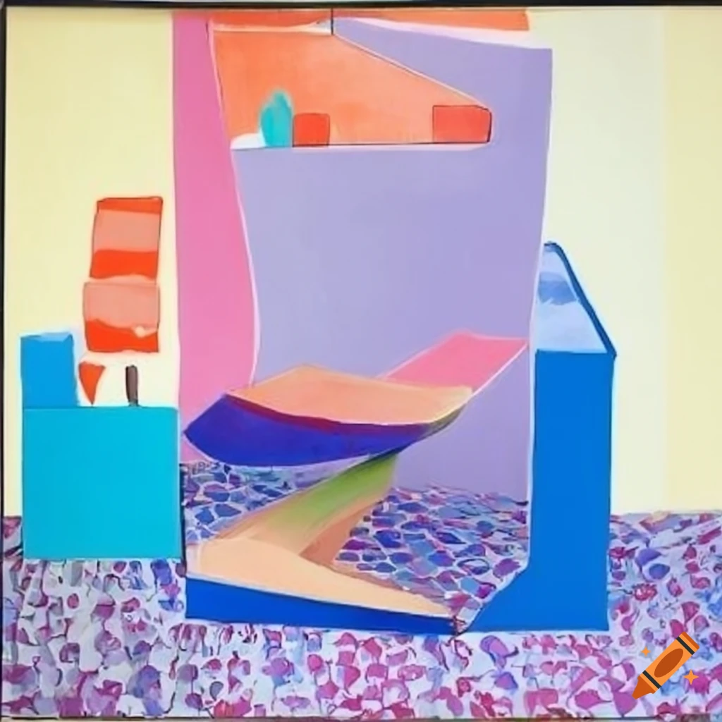 unique spatial structure with chair and flowers