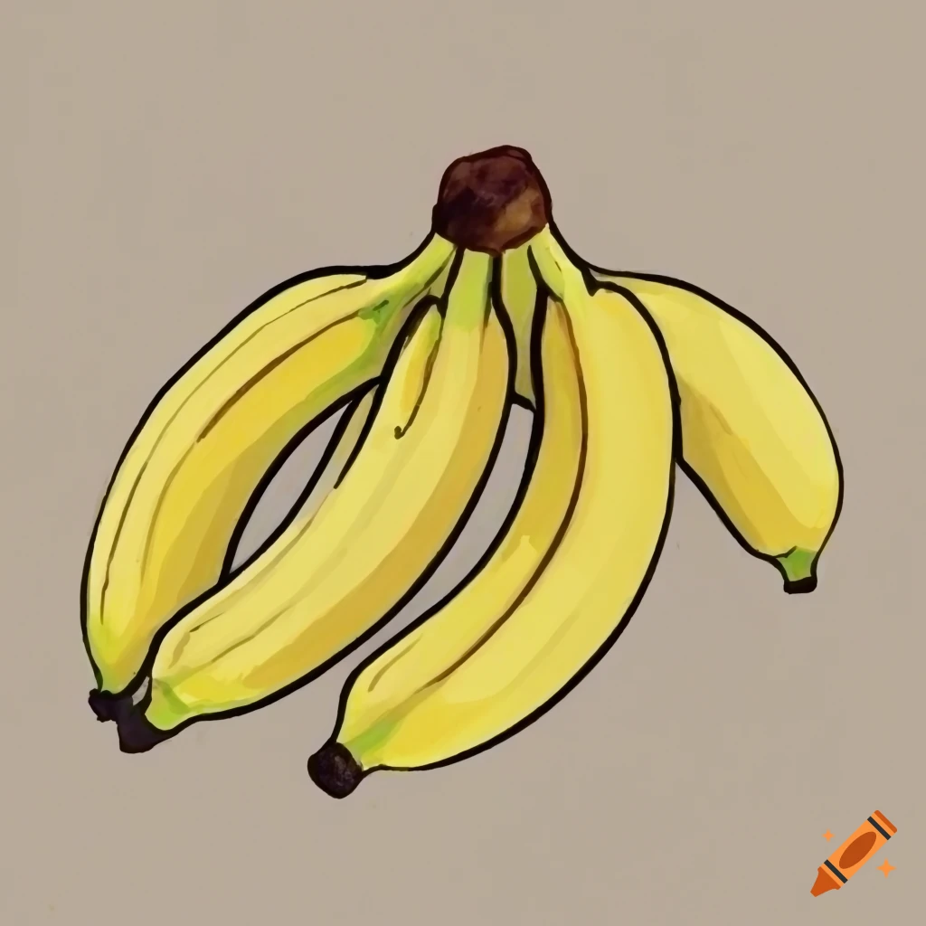 Banana pencil colour child scribble style Vector Image