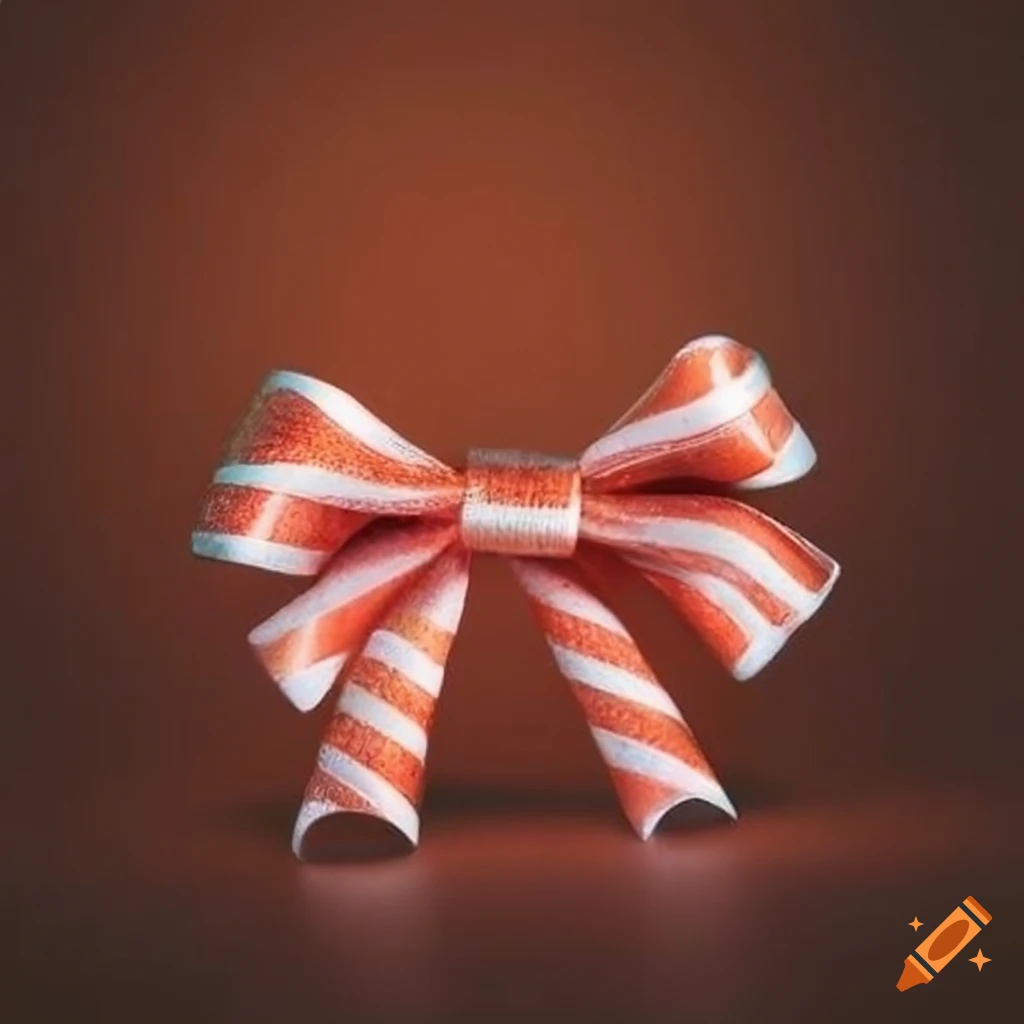 ribbon bow with candy cane colors