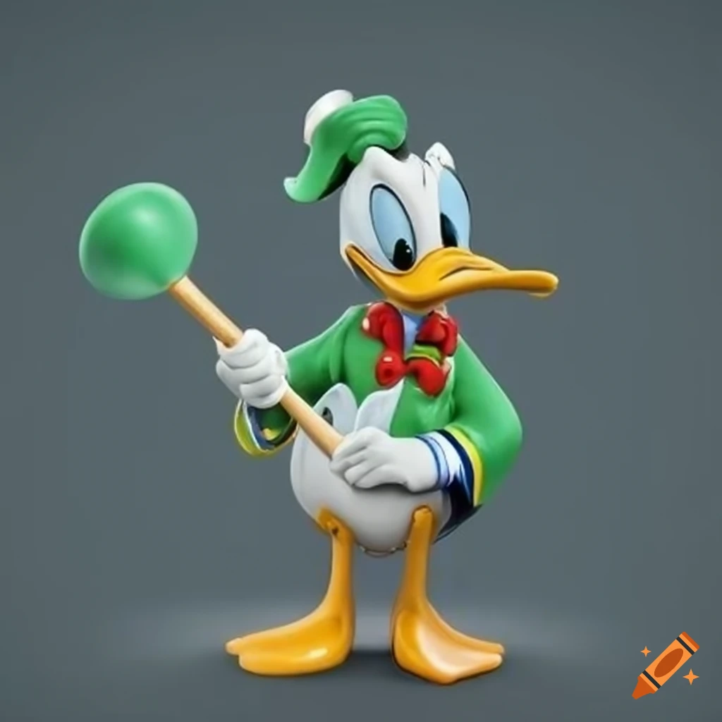 Donald duck representing university of oregon with a plunger on Craiyon