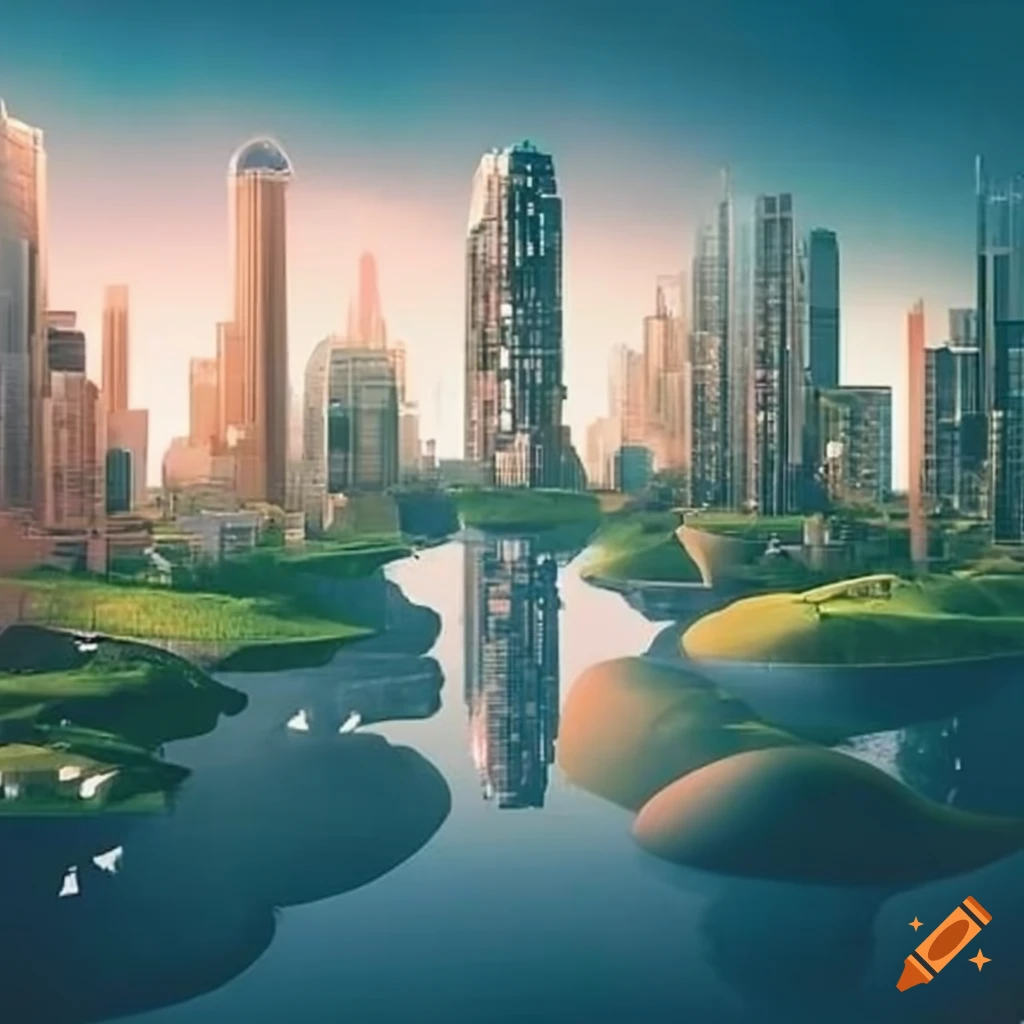 Image of a sustainable utopian city