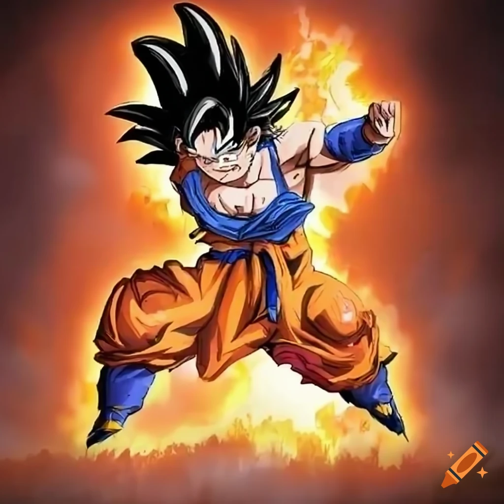 Goku In Action Ready To Save The World On Craiyon