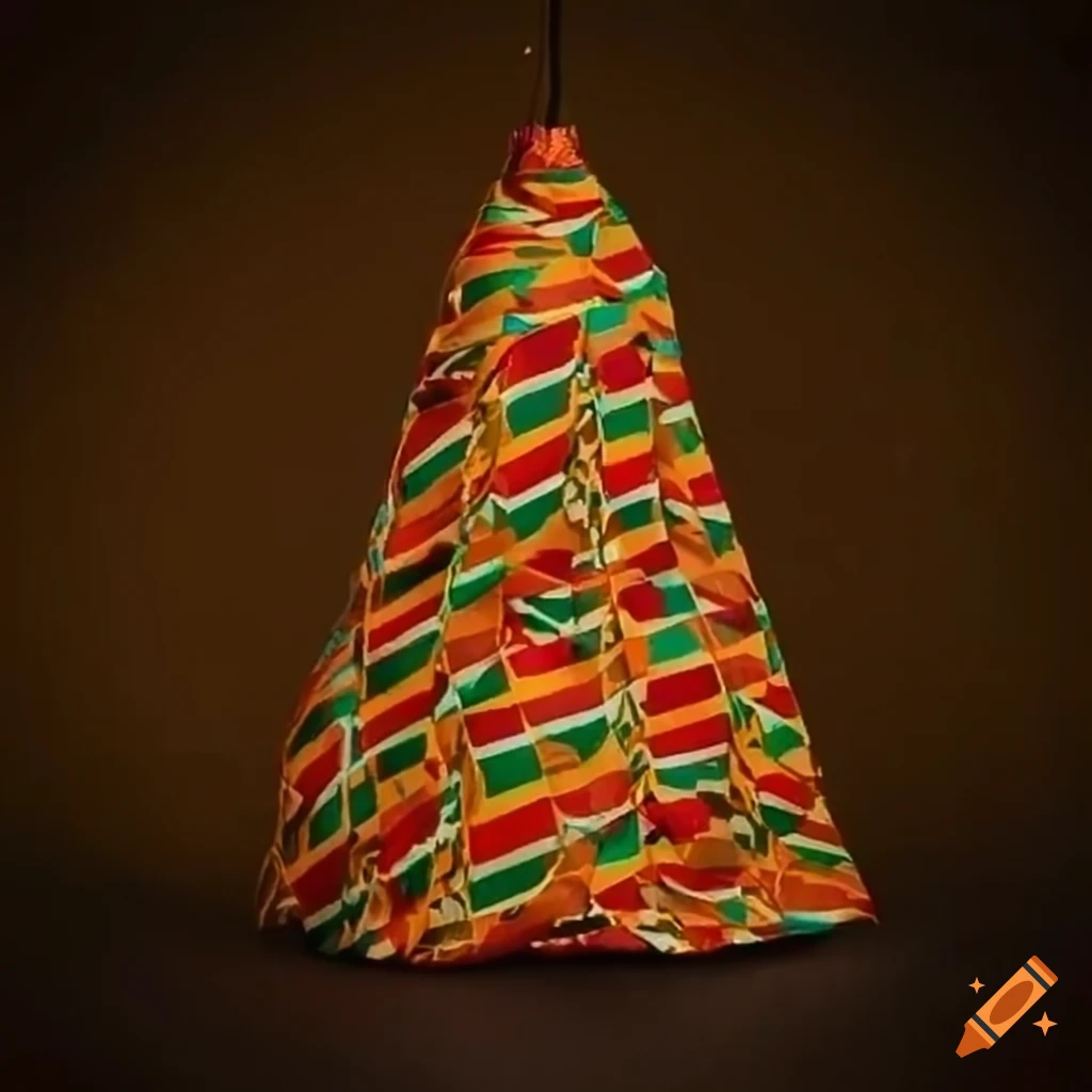African Kente' cloth patterned Christmas tree ornaments