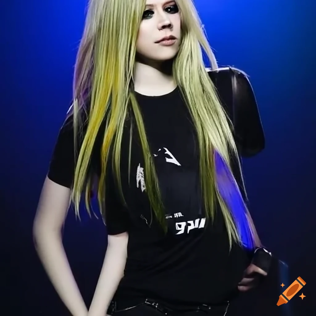 Avril Lavigne driving a car