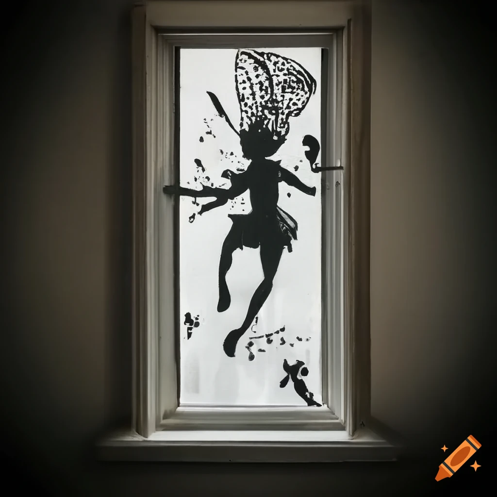 stencil art of a crashed scuba fairy