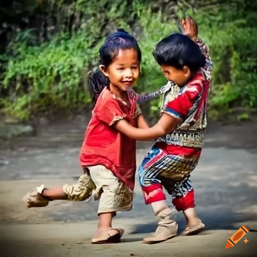 Kids playing in the nepali himalayan area