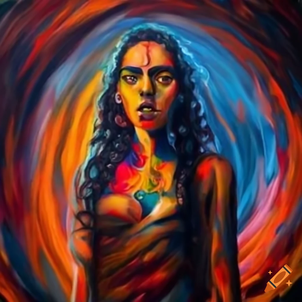 Artwork of seven of wands and mother of wands from tarot deck