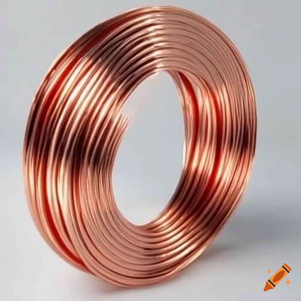 Closeup of an coil with copper wire on Craiyon