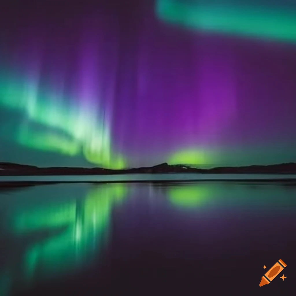 Vibrant northern lights on Craiyon