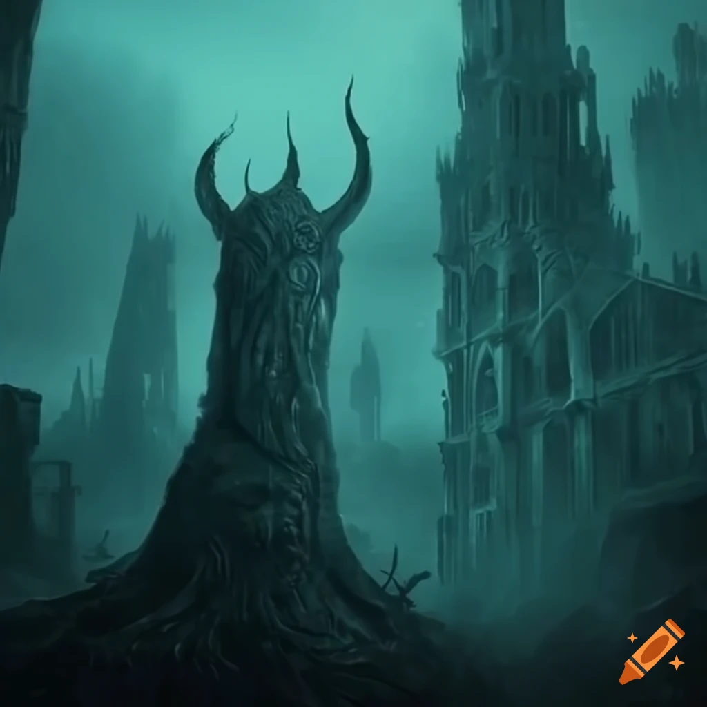 Gloomy Town Inspired By Lovecraft On Craiyon