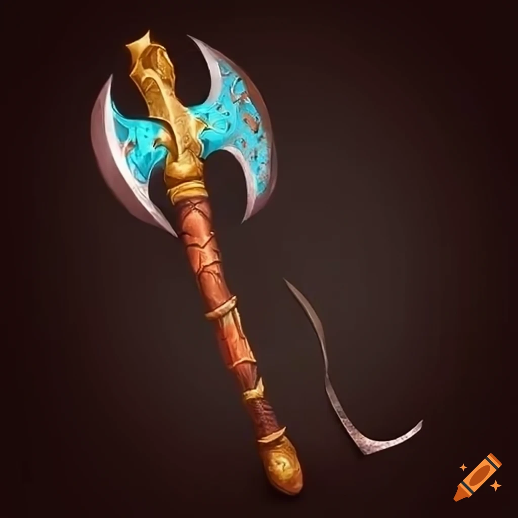 Artwork of a legendary battle axe on Craiyon