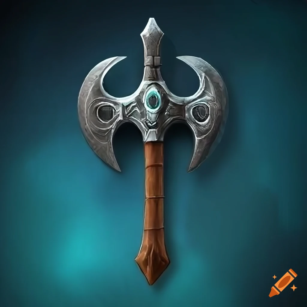 Symbolic battle axe with magical design on Craiyon