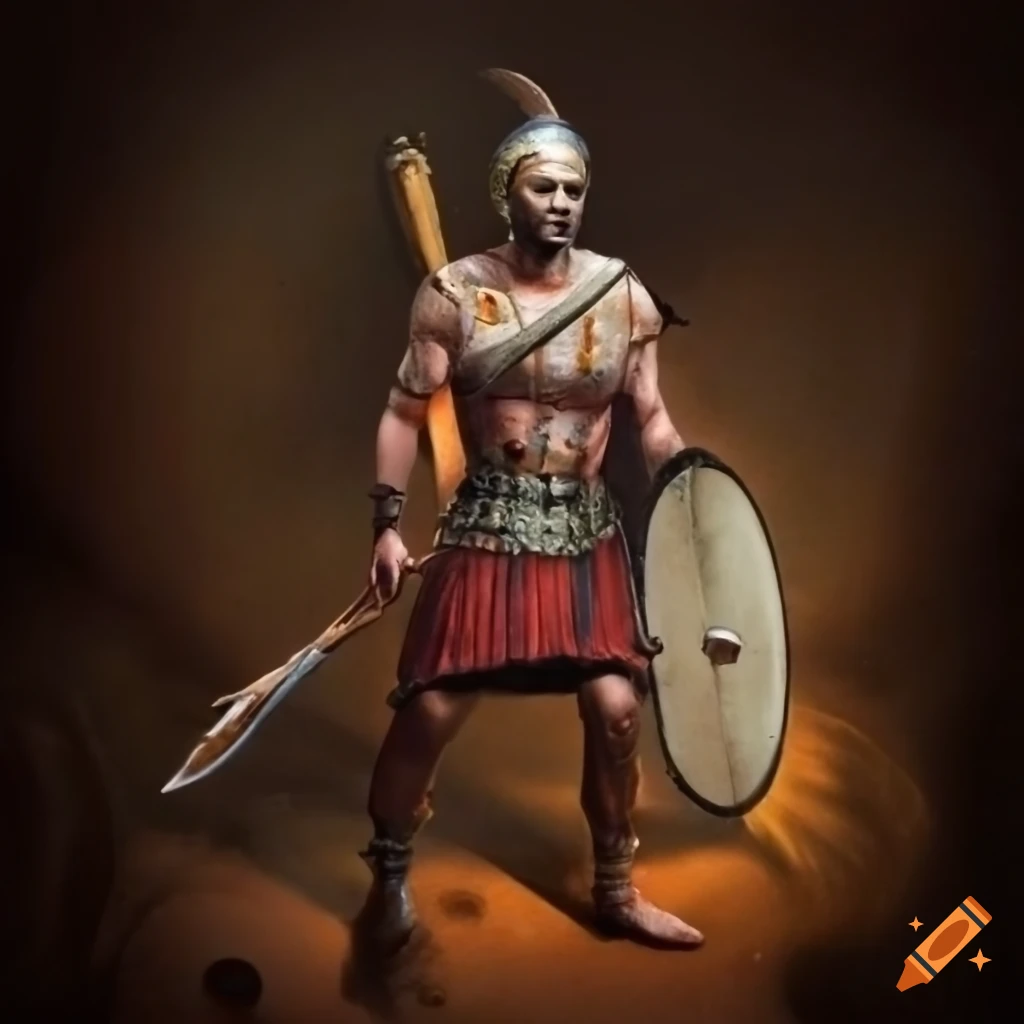 immagine di un guerriero romano con spada alzata