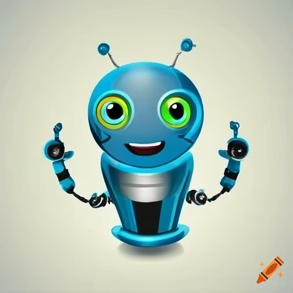 cheerful helpful robot illustration