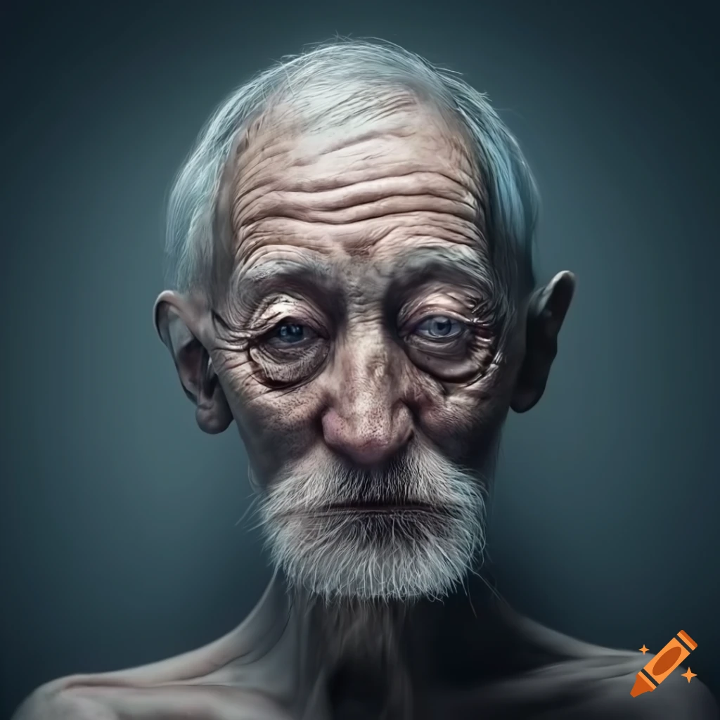 image of an old man in a futuristic hospital