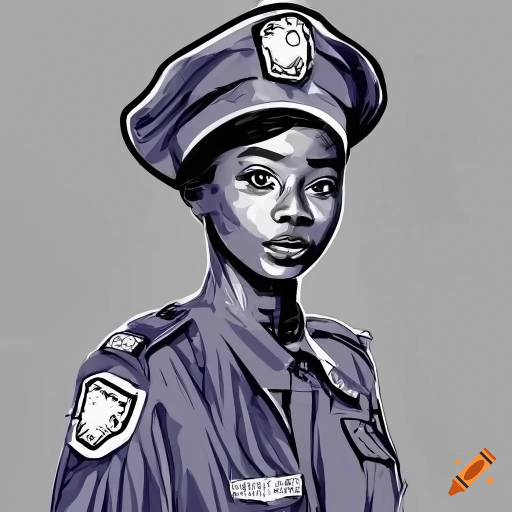 Black Woman Afro Police Officer Boss Lady Holster Portrait Strong Sexy –  DesignsByAymara