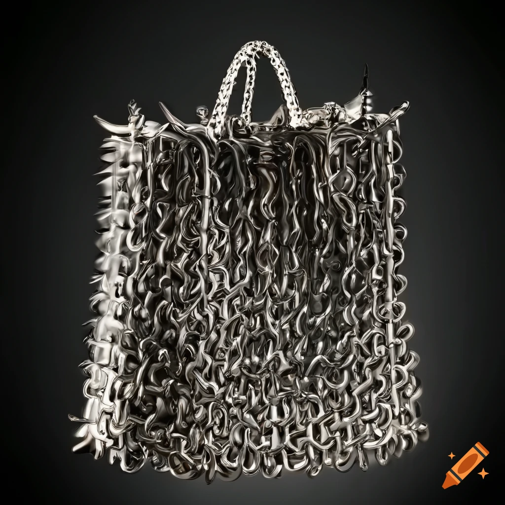 Metal shopping bag with spikes on Craiyon