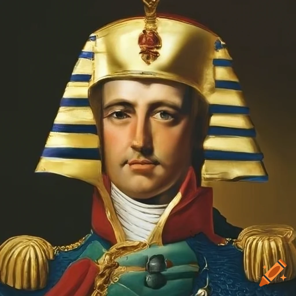 Portrait of napoleon with a pharaoh hat on Craiyon