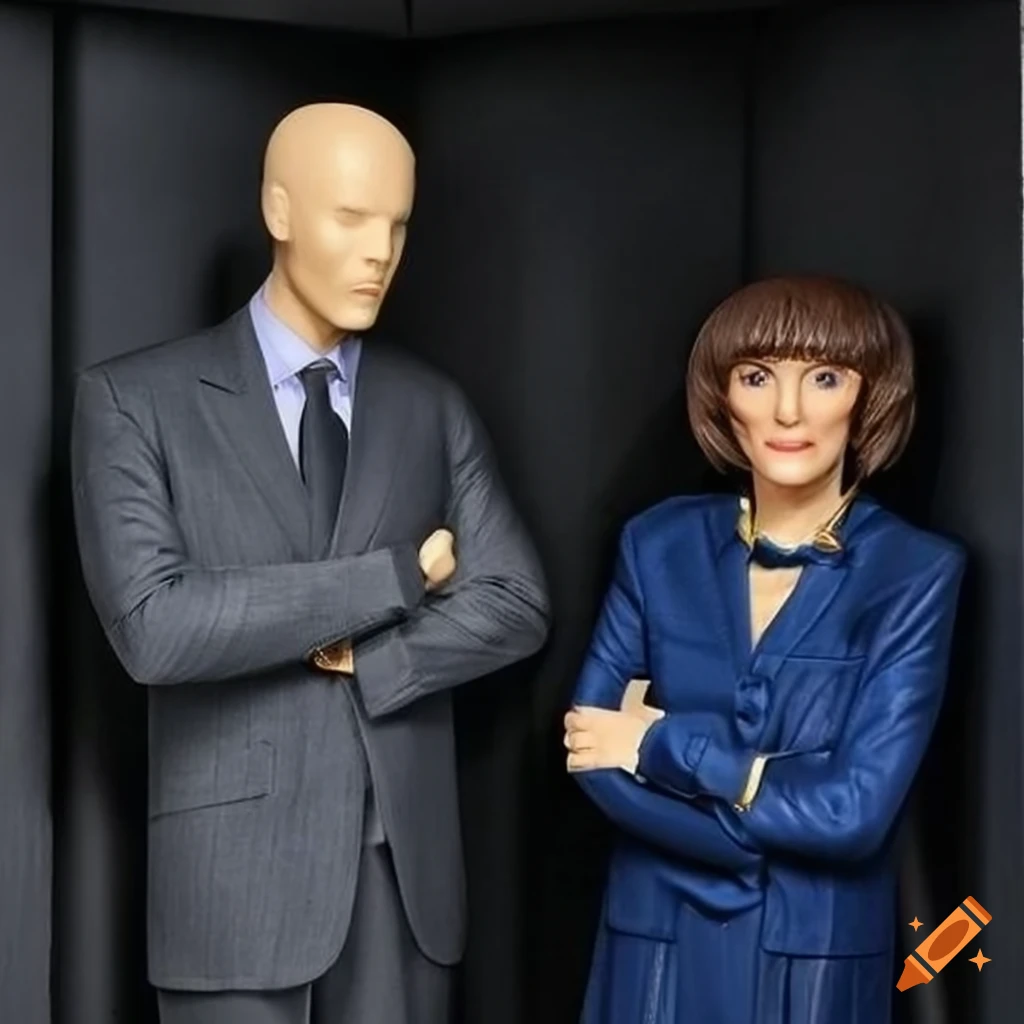 mannequins of powerful politicians in a dark room