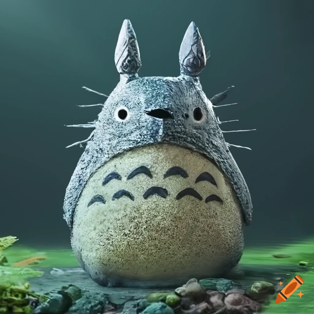 Totoro blended with blade runner in a diorama video game on Craiyon