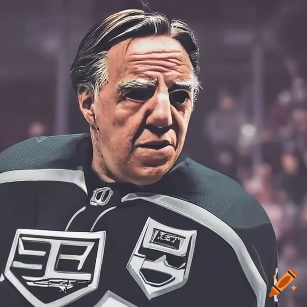 François legault supporting l.a. kings at hockey game on Craiyon