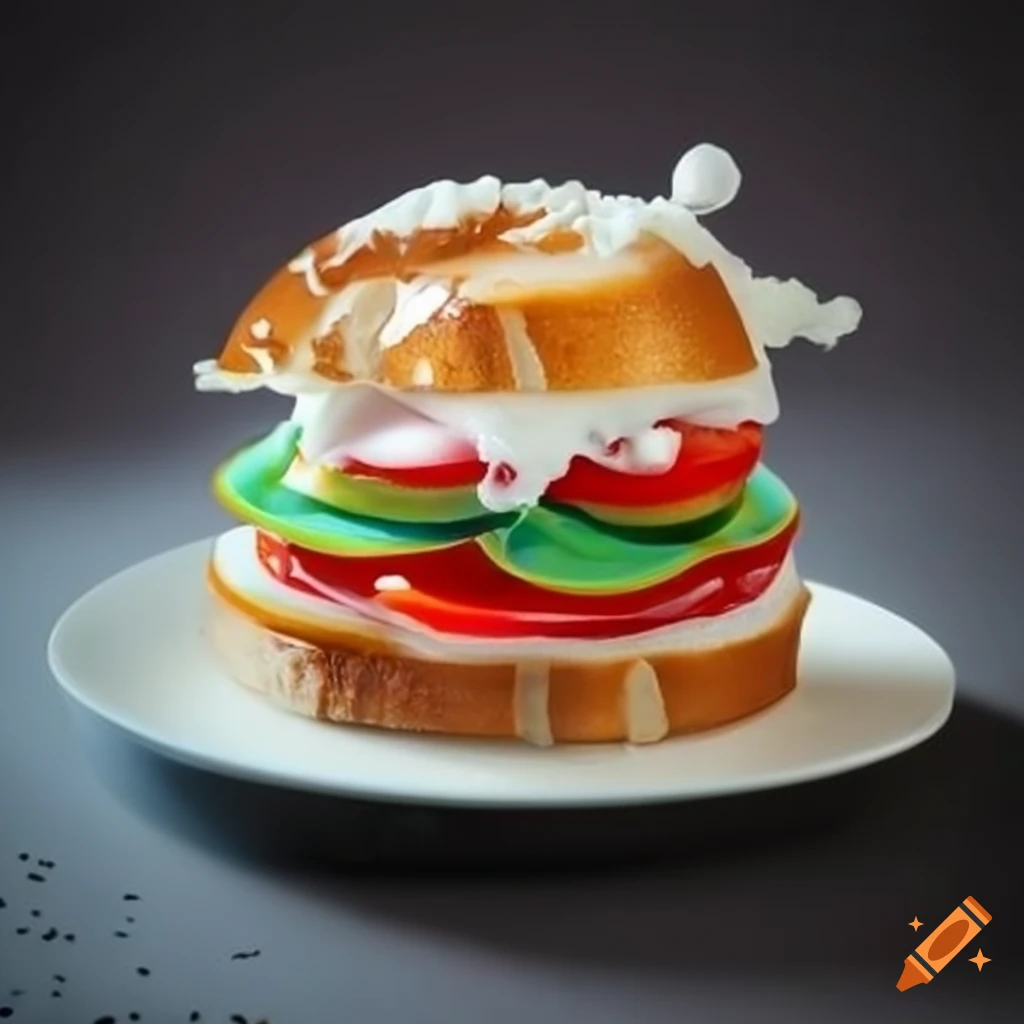 mouthwatering sandwich with creamy filling