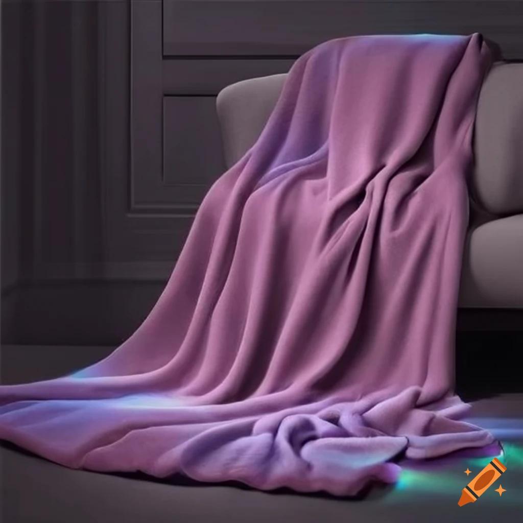 Stylish throw blanket with glowing patterns
