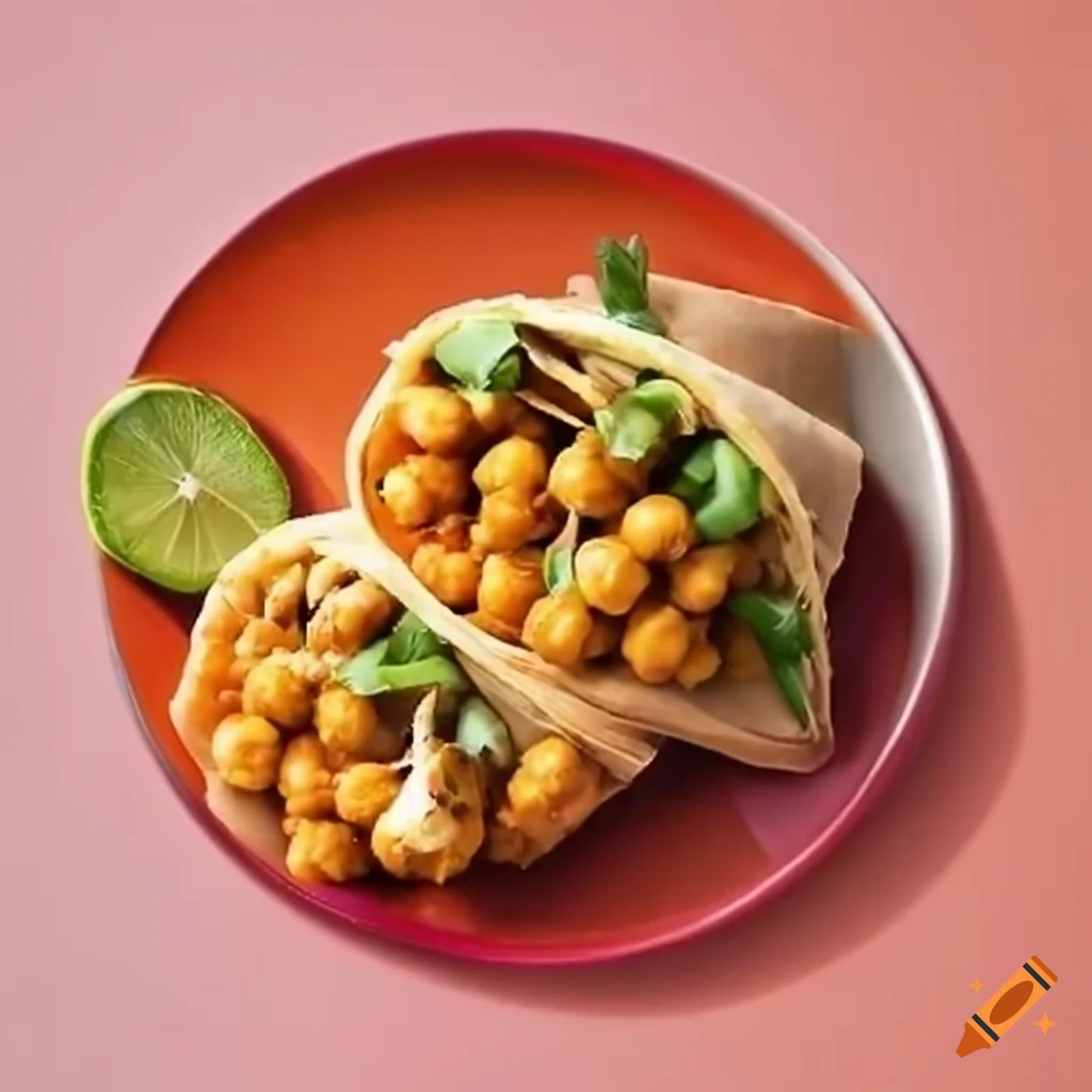 Delicious buffalo chickpea wraps with seasoned cauliflower and