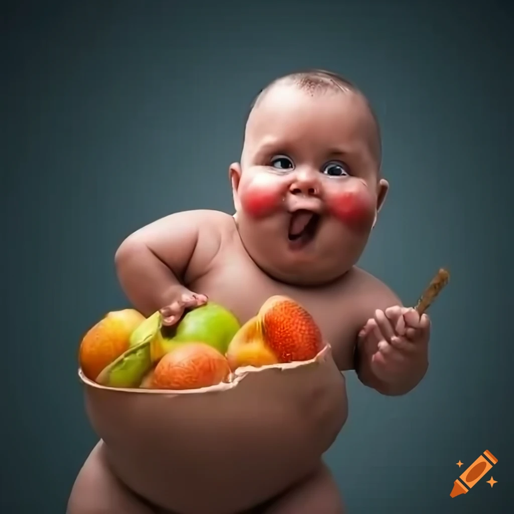 Enfant obèse mangeant des légumes on Craiyon