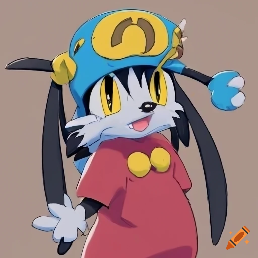 Image of klonoa character with a big belly on Craiyon
