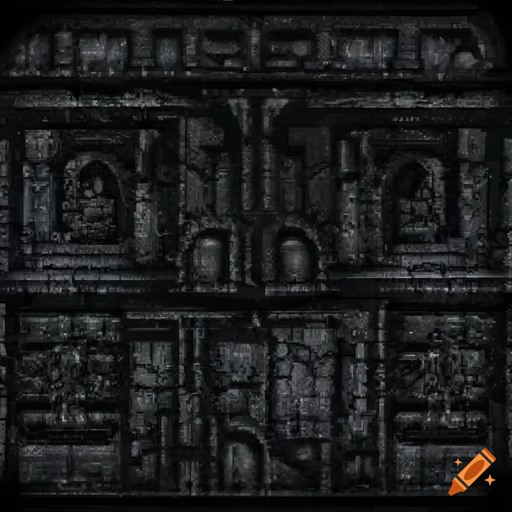 tiles of ruined structures in a Metroid-inspired game