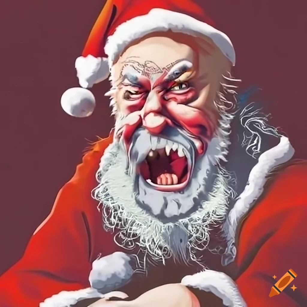 Angry santa claus during christmas