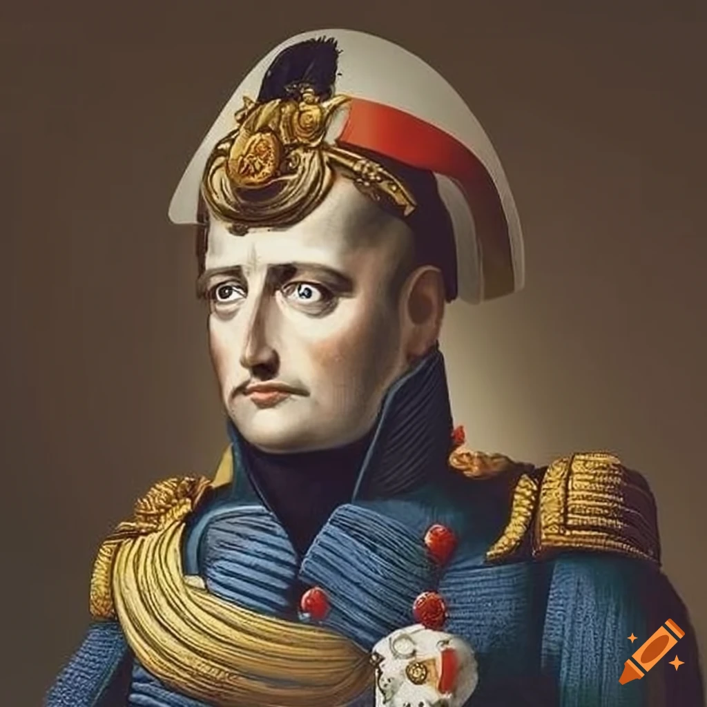 Artistic portrayal of napoleon bonaparte in a samurai helmet on Craiyon