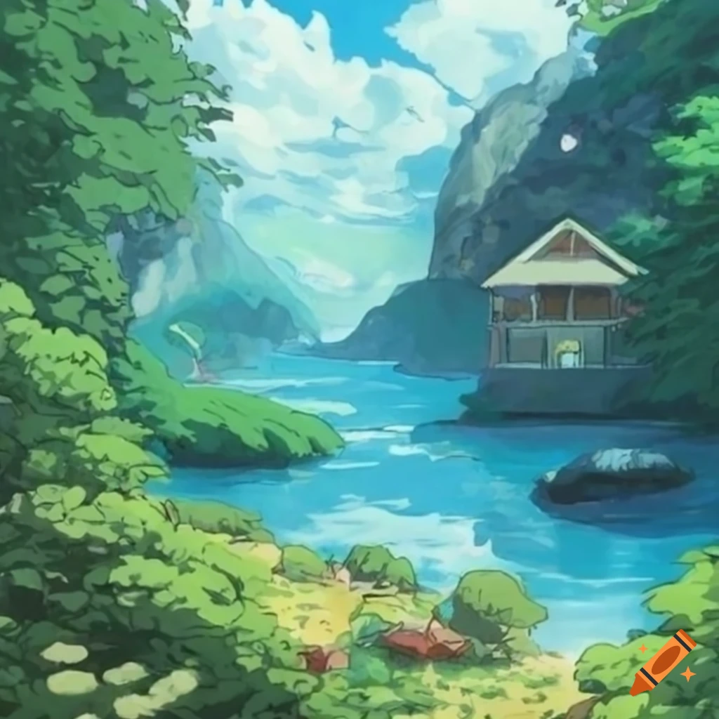 beautiful landscape art from Studio Ghibli