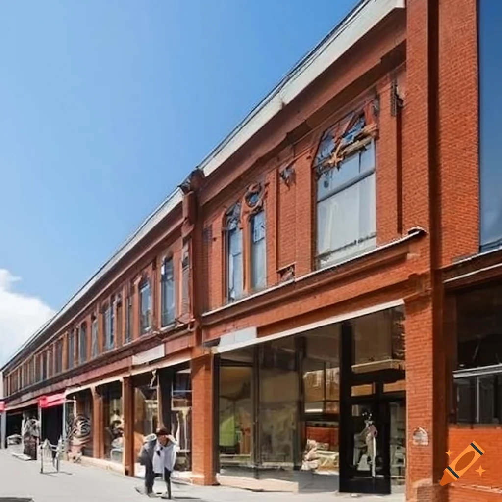 commercial building with canopy and iron roof